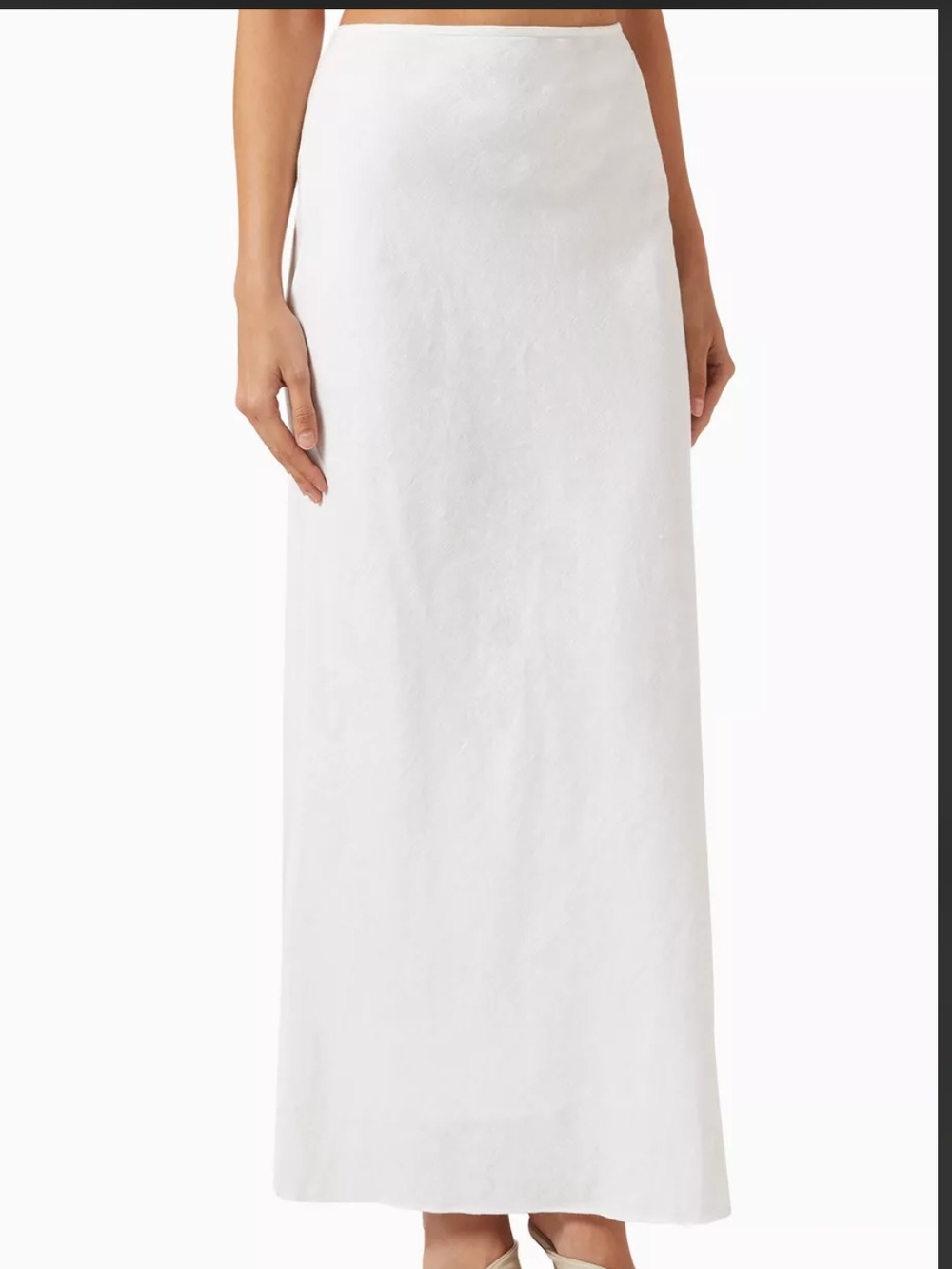 White Linen A-Line Skirt